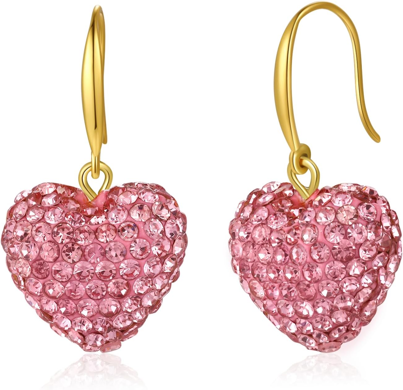 Crystal heart drop earrings